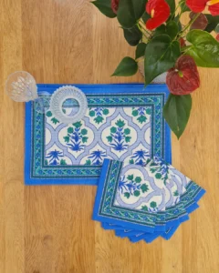 Table Placement & napkin set cotton canvas