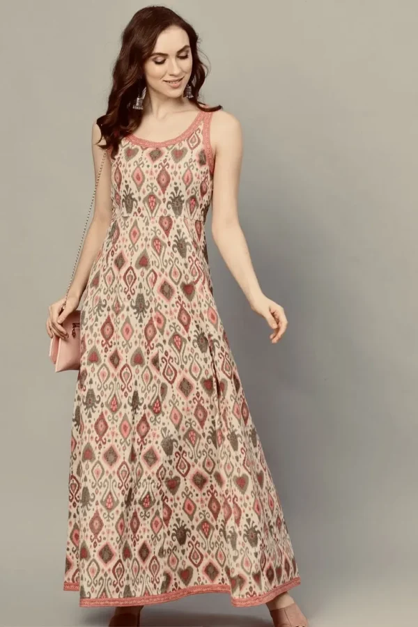 Ikat print sleeveless dress