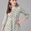 floral pure cotton block print tunic top